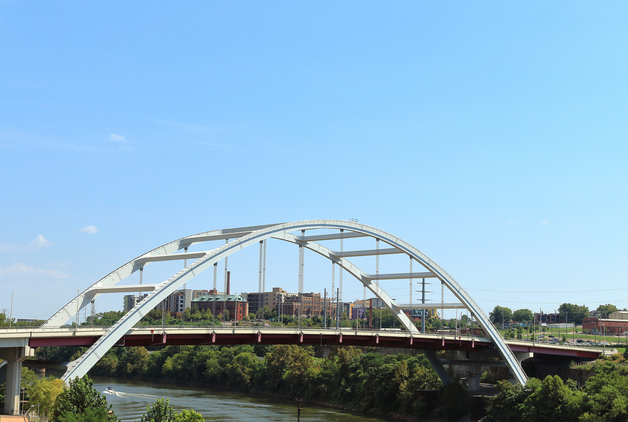 Nashville bridge connecting downtown Nashville with areas near Nashville International Airport